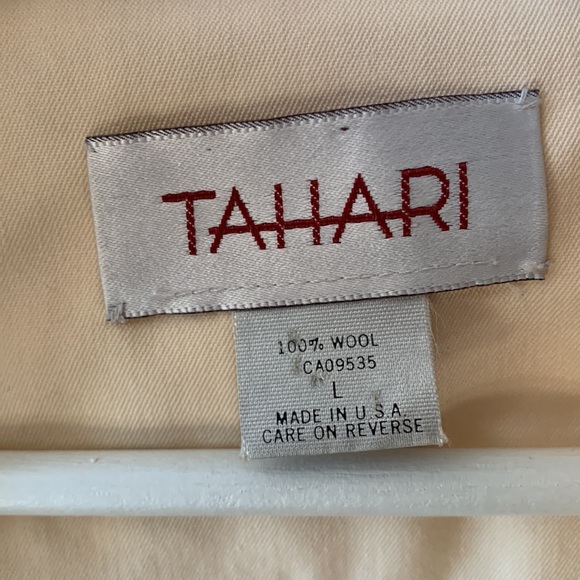 Vintage 80’s Tahari Buttercream Yellow Oversized Wool Blazer Jacket Size Large - Picture 7 of 8